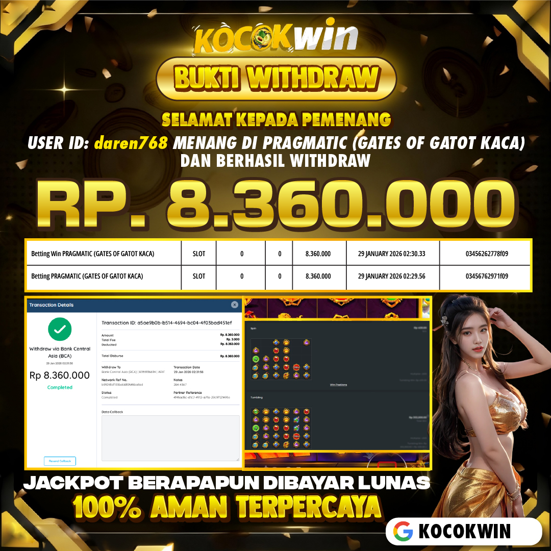 BUKTI WITHDRAW PRAGMATIC (GATES OF GATOT KACA) - KOCOK WIN