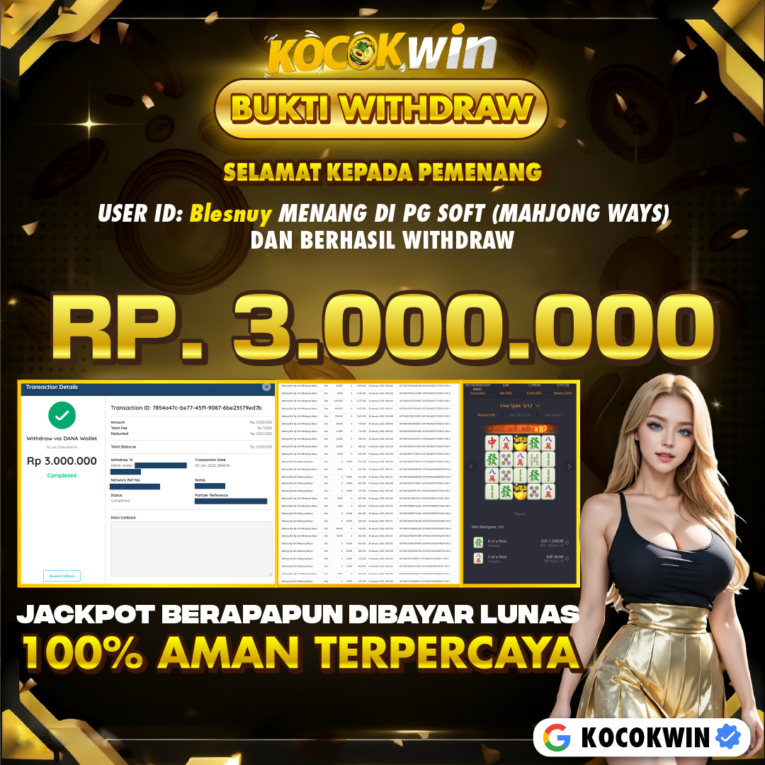 BUKTI WITHDRAW PG SOFT (MAHJONG WAYS) - KOCOK WIN