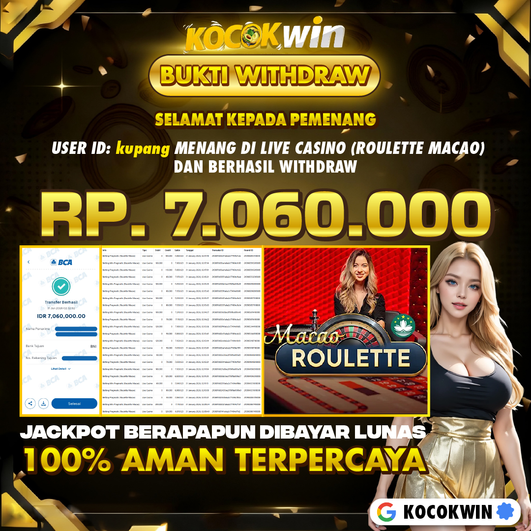 BUKTI WITHDRAW LIVE CASINO (ROULETTE MACAO) - KOCOK WIN