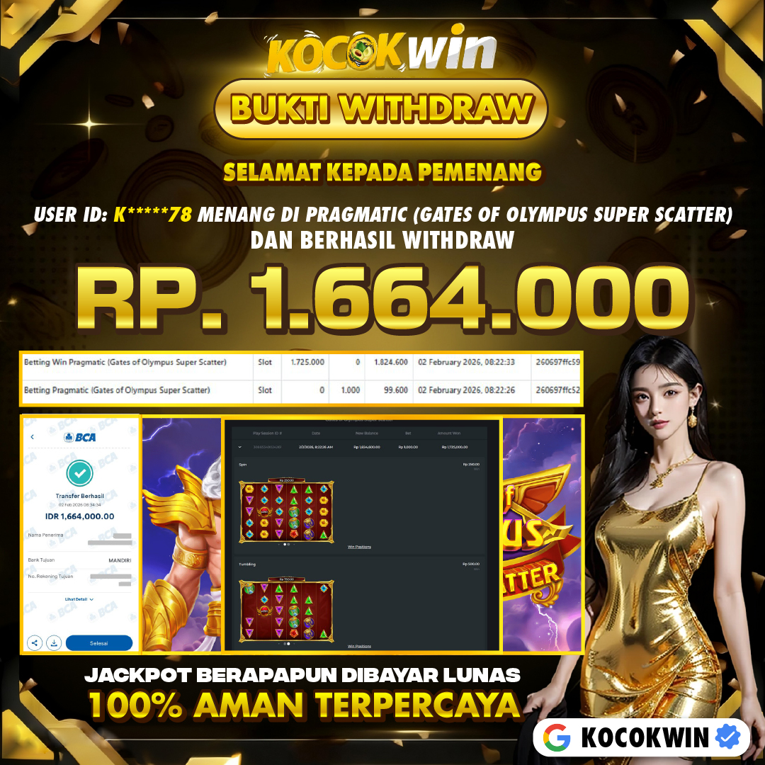 BUKTI WITHDRAW PRAGMATIC (GATE OF OLYMPUS SUPER SCATTER )- KOCOK WIN