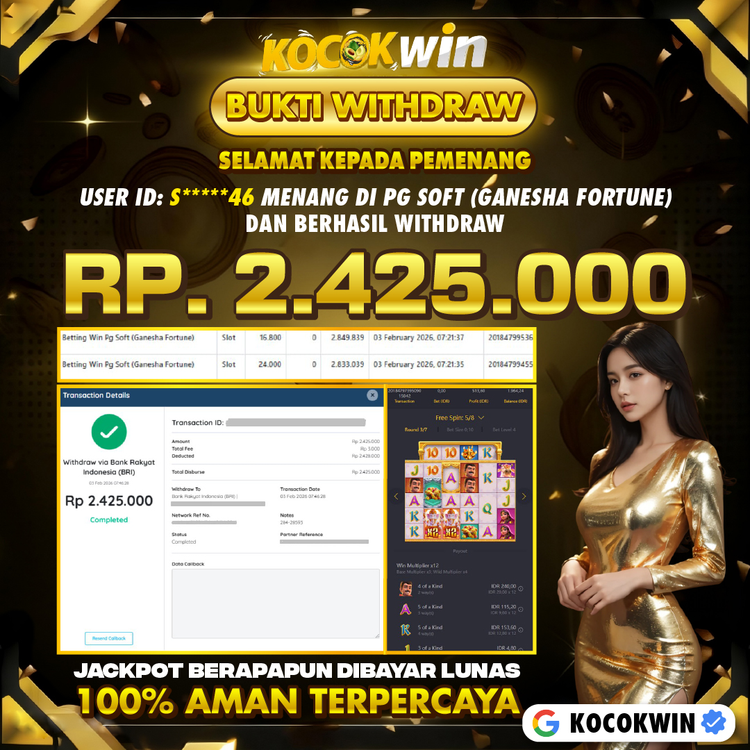 BUKTI WITHDRAW PG SOFT (GANESHA FORTUNE )- KOCOK WIN