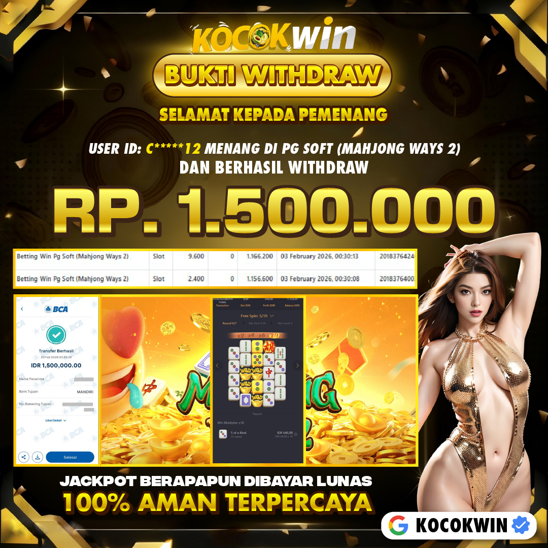 BUKTI WITHDRAW PG SOFT (MAHJONG WAYS 2)- KOCOK WIN