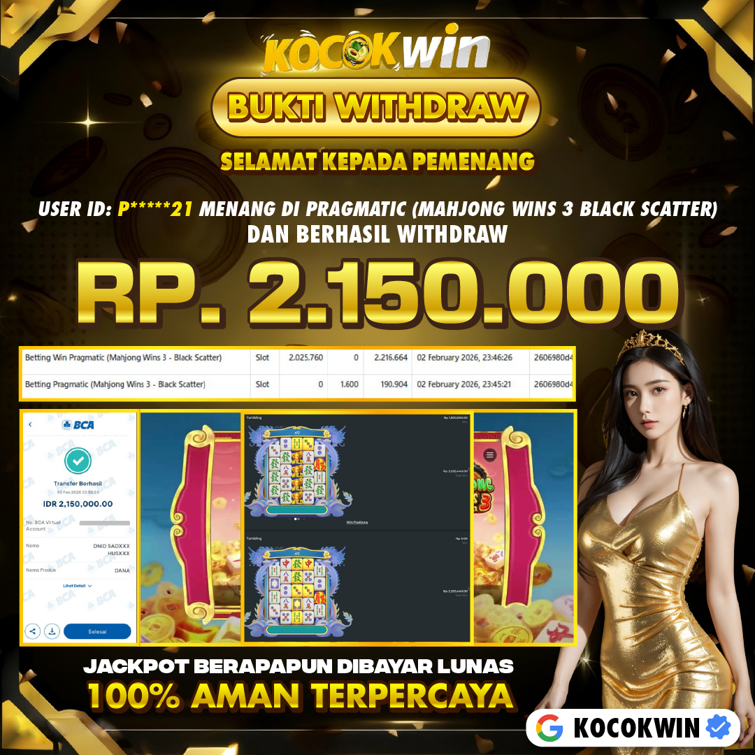 BUKTI WITHDRAW PRACMATIC (MAHJONG WINS 3 BLACK SCATTER)- KOCOKWIN