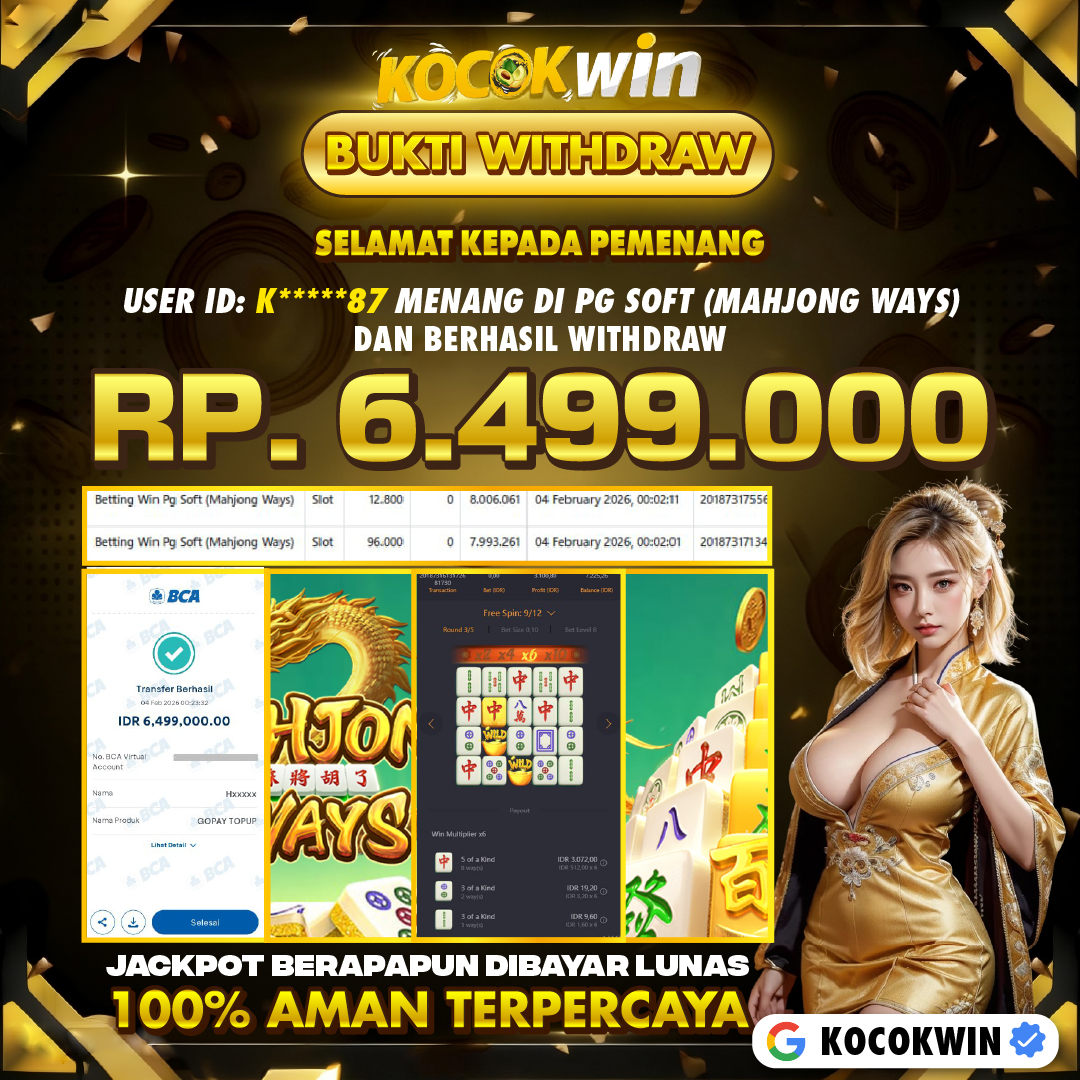 BUKTI WITHDRAW PG SOFT (MAHJONG WAYS )- KOCOK WIN