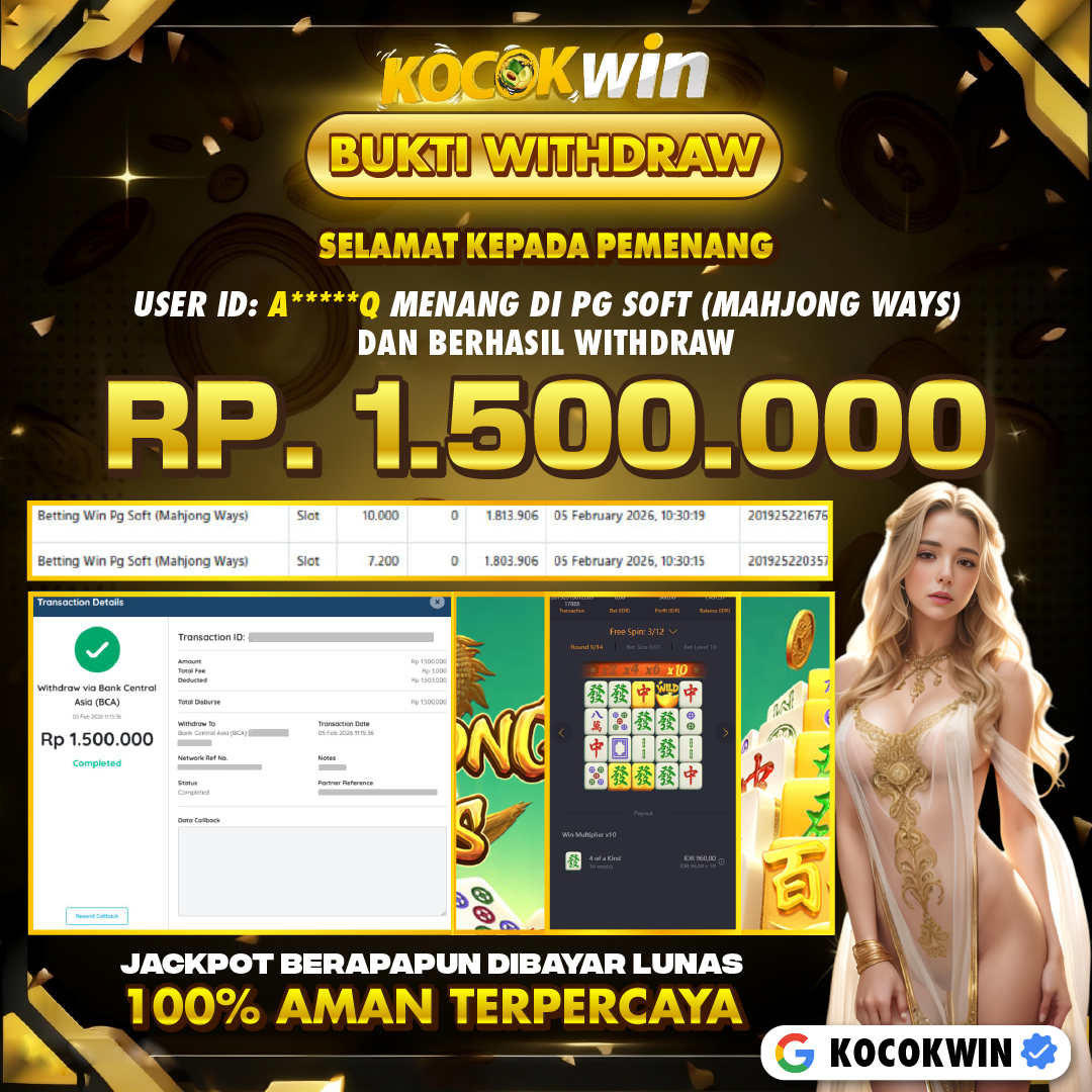 BUKTI WITHDRAW PG SOFT (MAHJONG WAYS )- KOCOK WIN