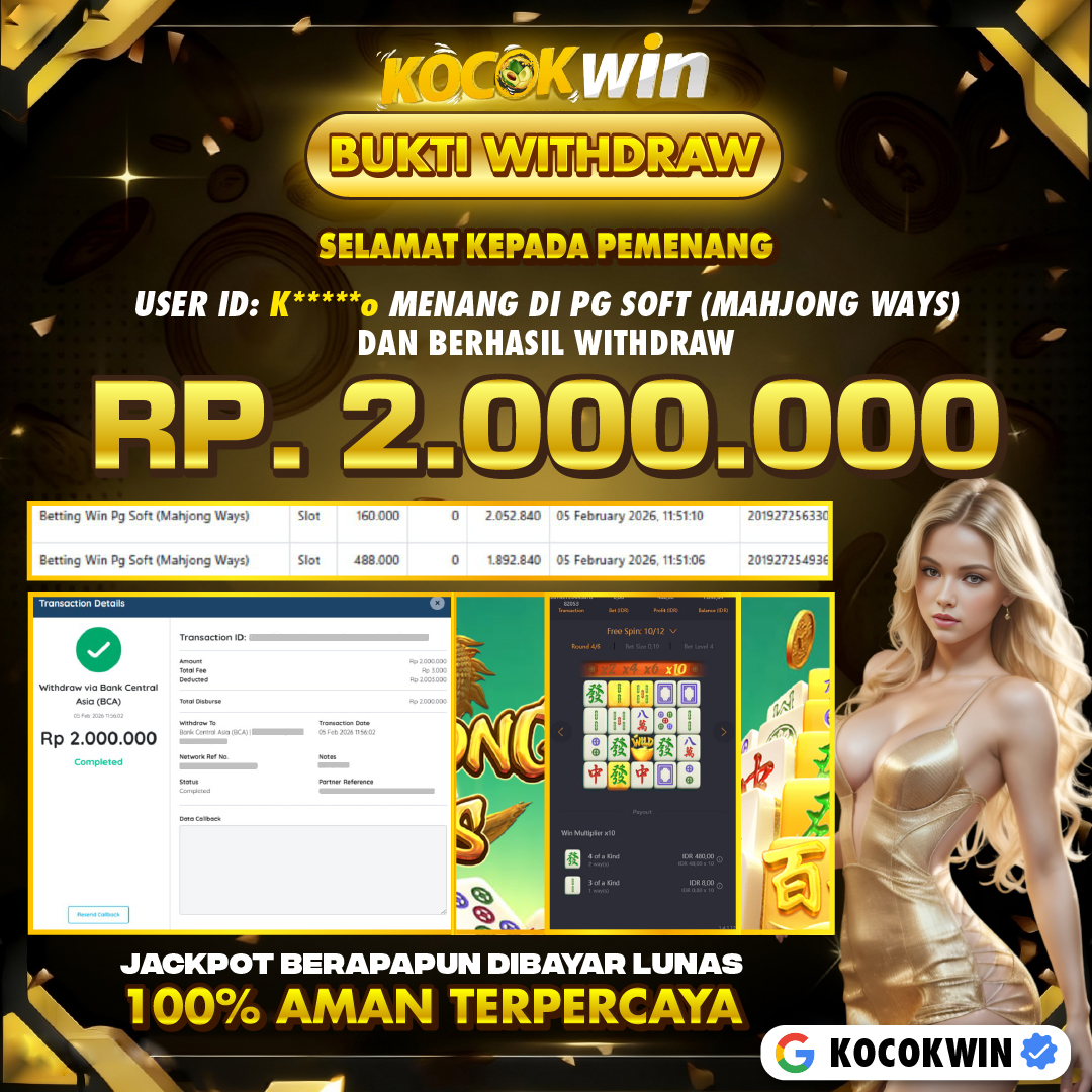 BUKTI WITHDRAW PG SOFT (MAHJONG WAYS )- KOCOK WIN