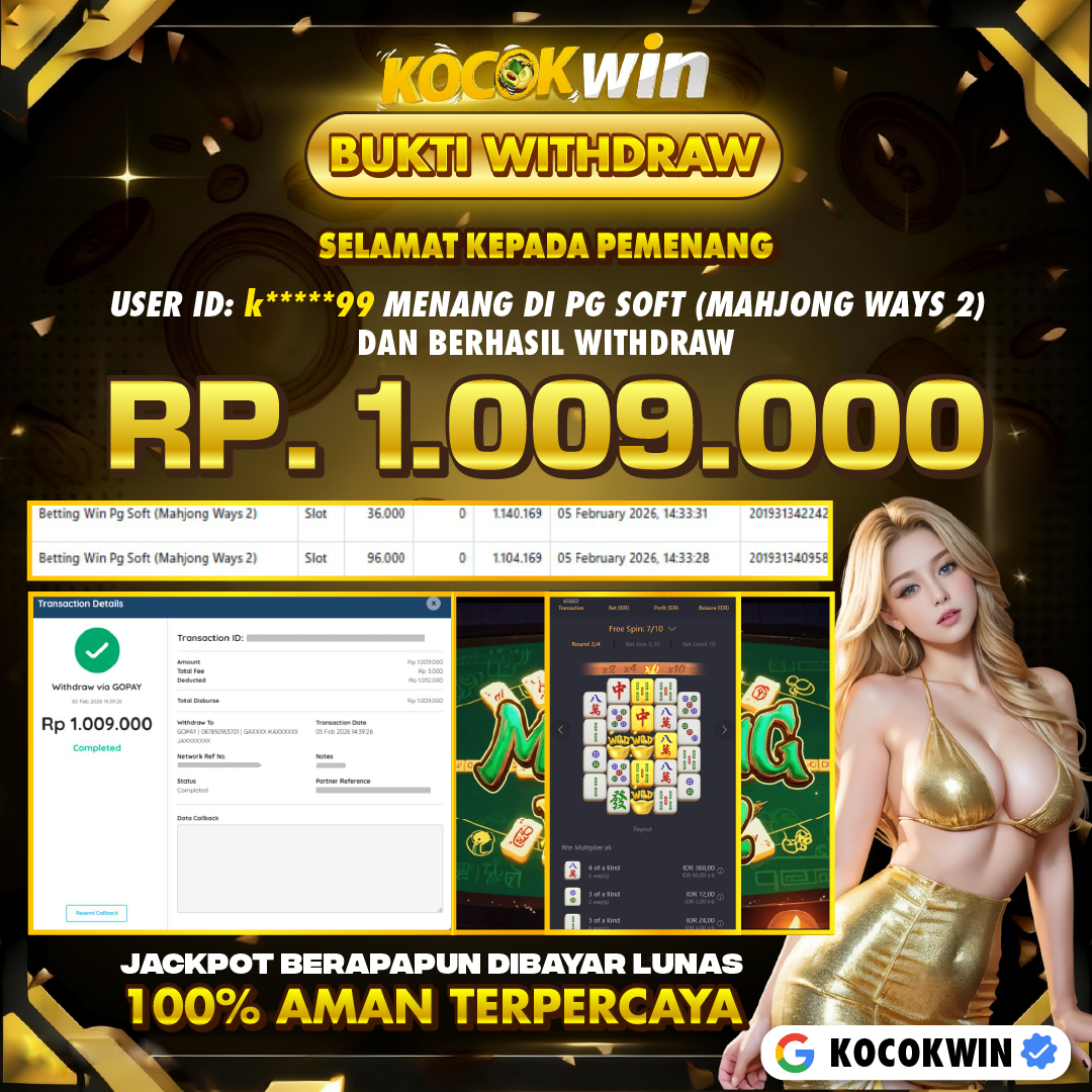BUKTI WITHDRAW PG SOFT (MAHJONG WAYS 2)- KOCOK WIN