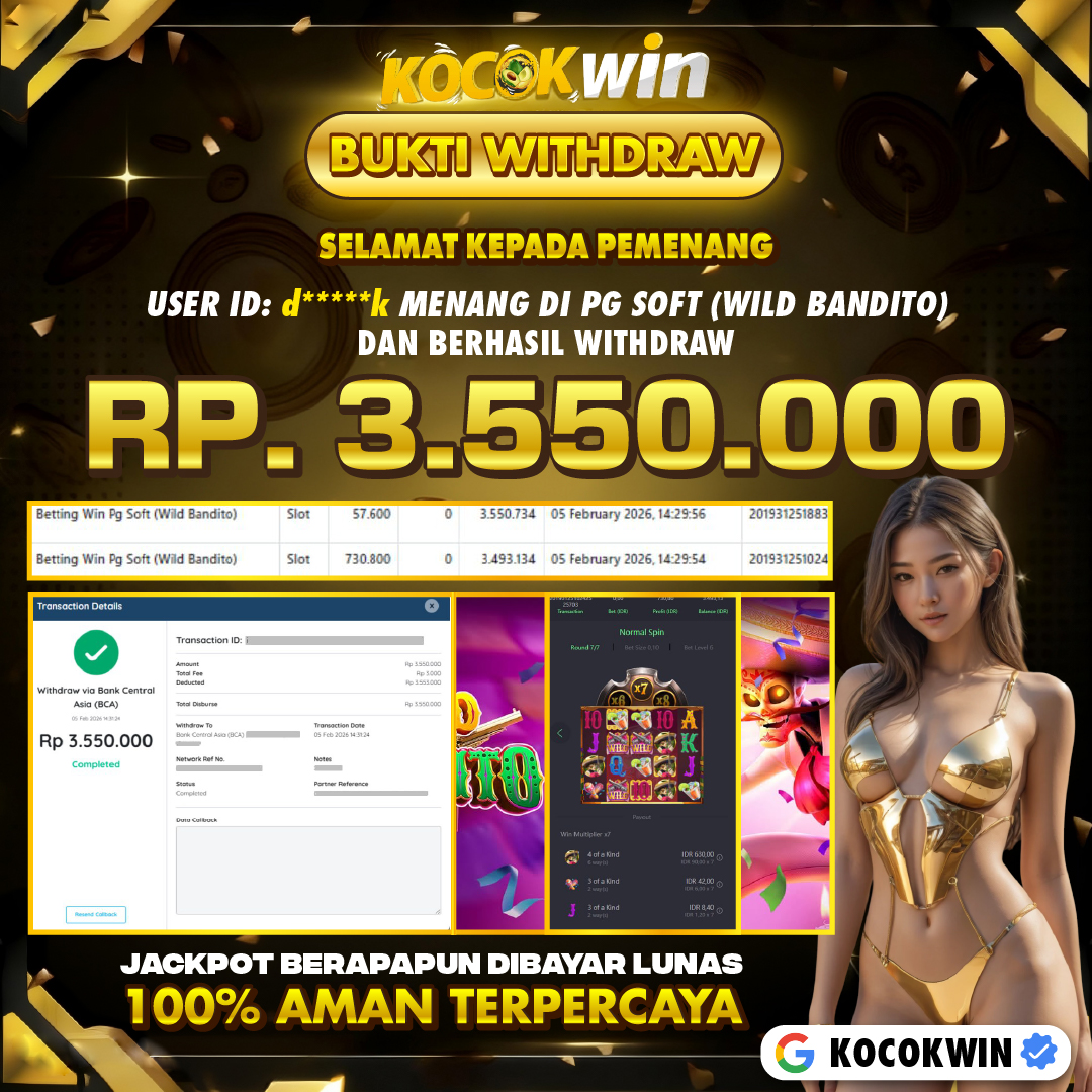 BUKTI WITHDRAW PG SOFT (WILD BANDITO )- KOCOK WIN