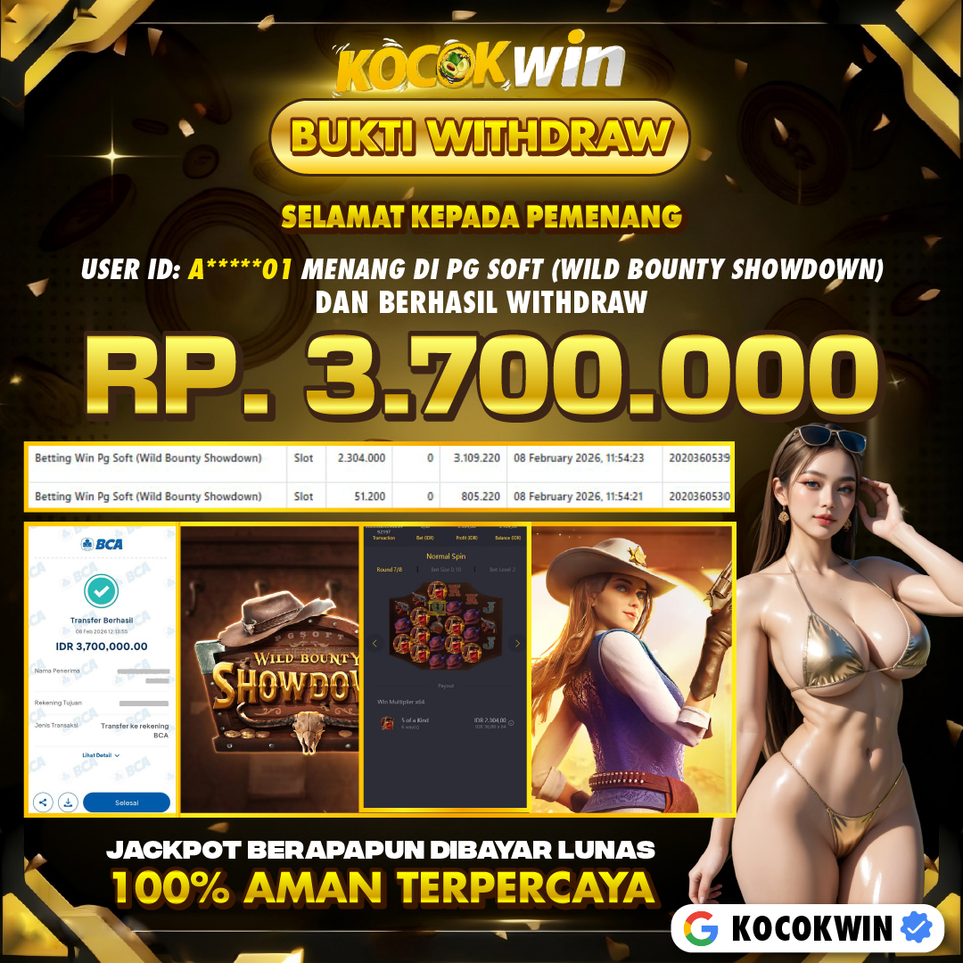 BUKTI WITHDRAW PG SOFT (WILD BOUNTY SHOWDOWN )- KOCOK WIN