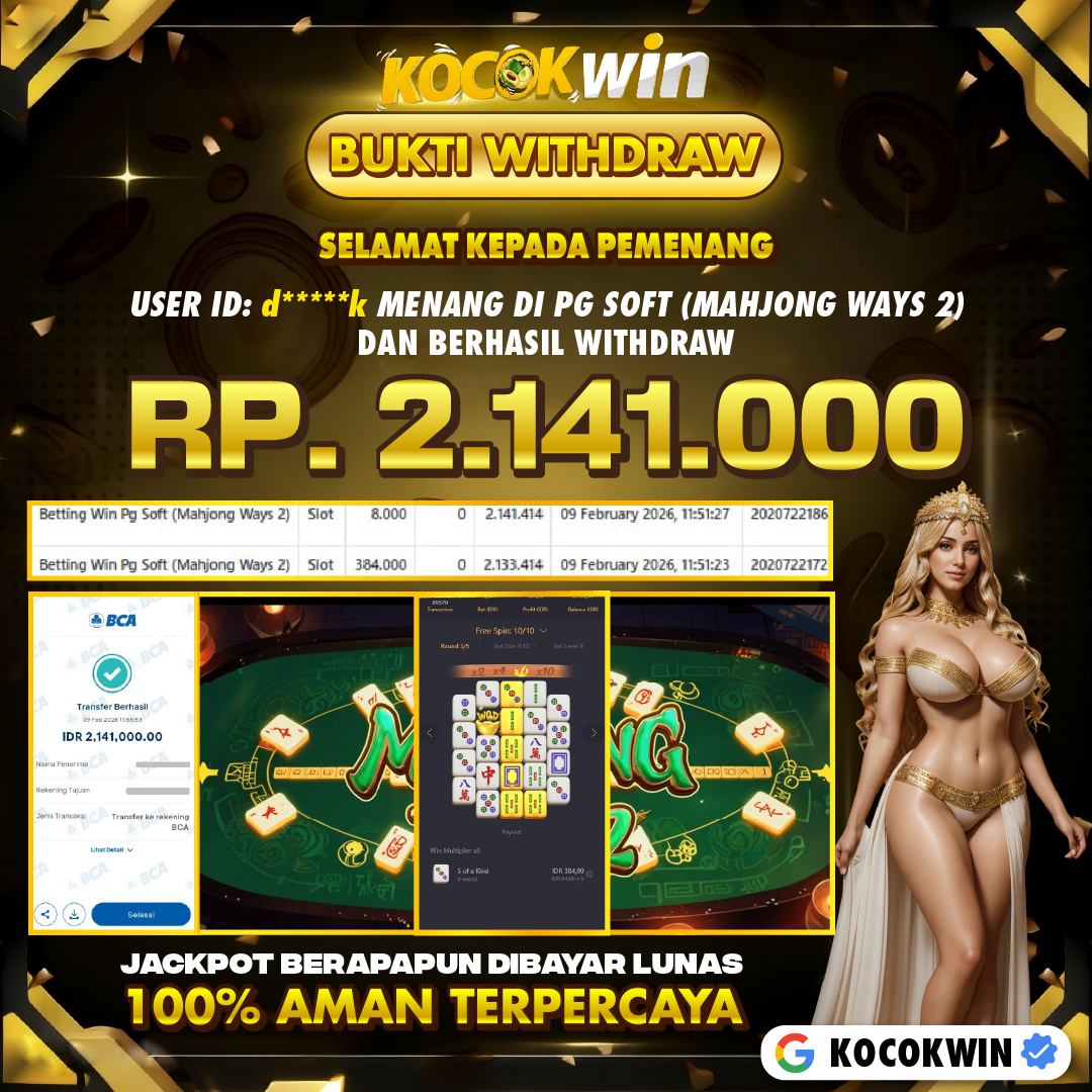 BUKTI WITHDRAW PG SOFT (MAHJONG WAYS 2)- KOCOK WIN