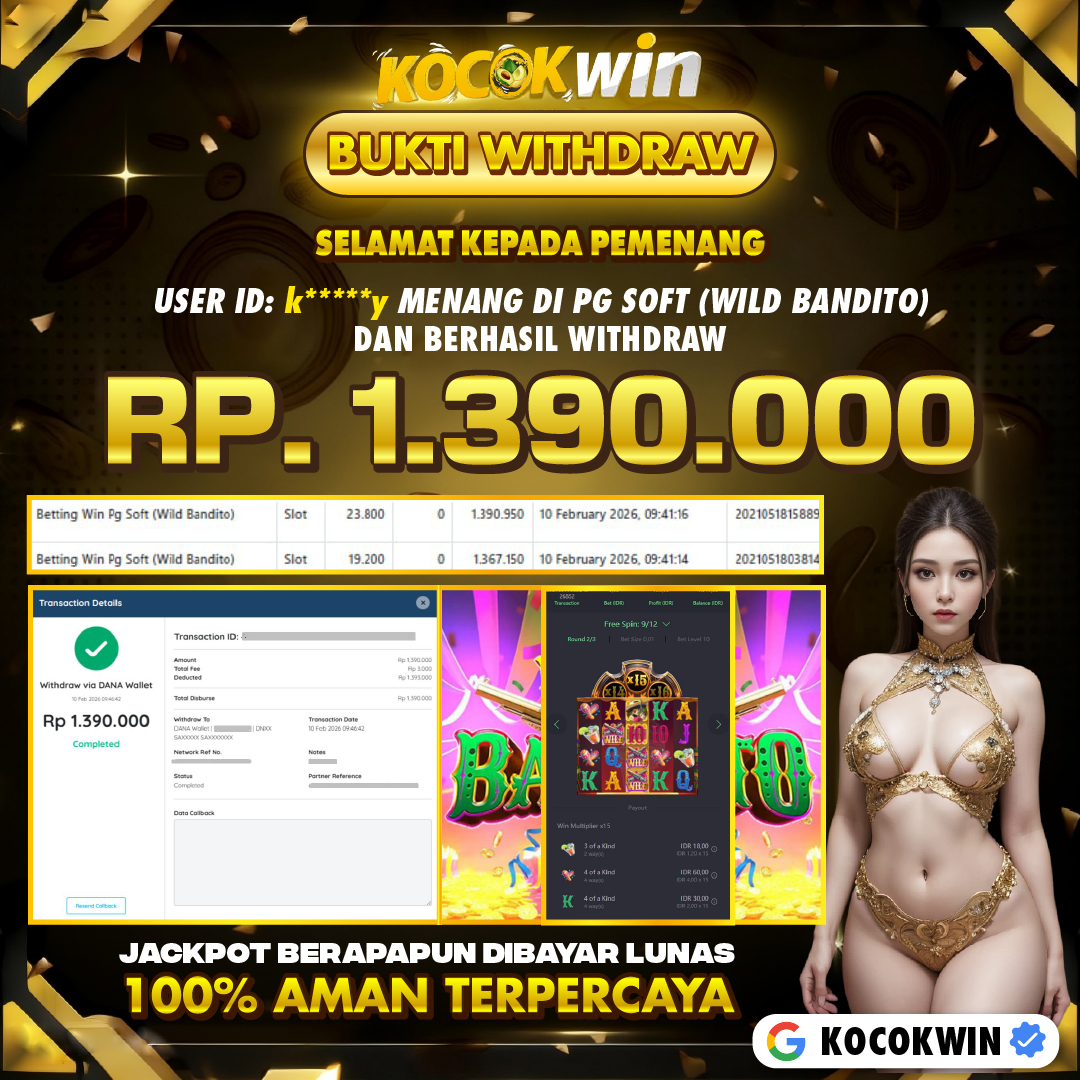 BUKTI WITHDRAW PG SOFT (WILD BANDITO )- KOCOK WIN