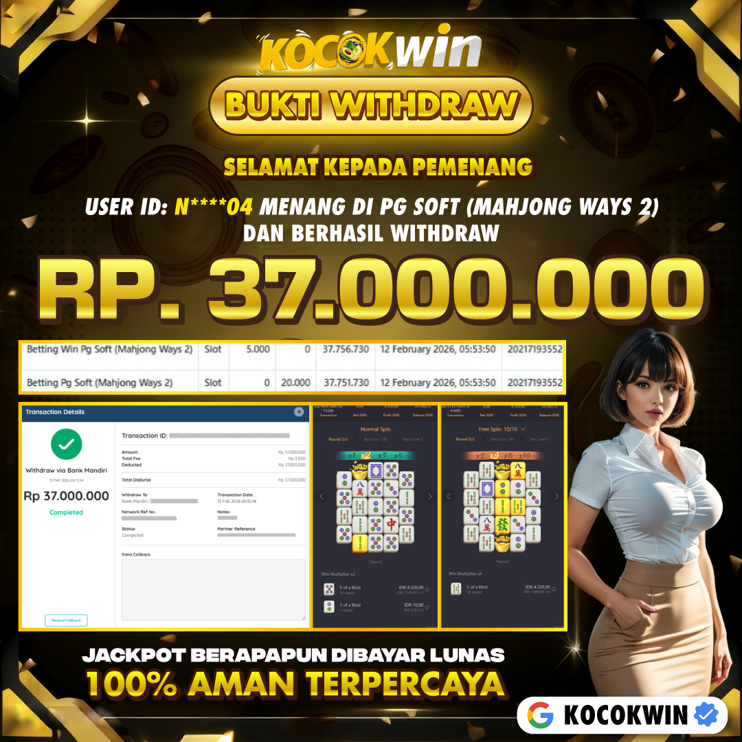 BUKTI WITHDRAW PG SOFT (MAHJONG WAYS 2)- KOCOK WIN