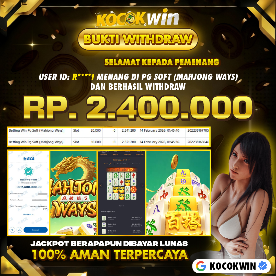 BUKTI WITHDRAW PG SOFT (MAHJONG WAYS )- KOCOKWIN
