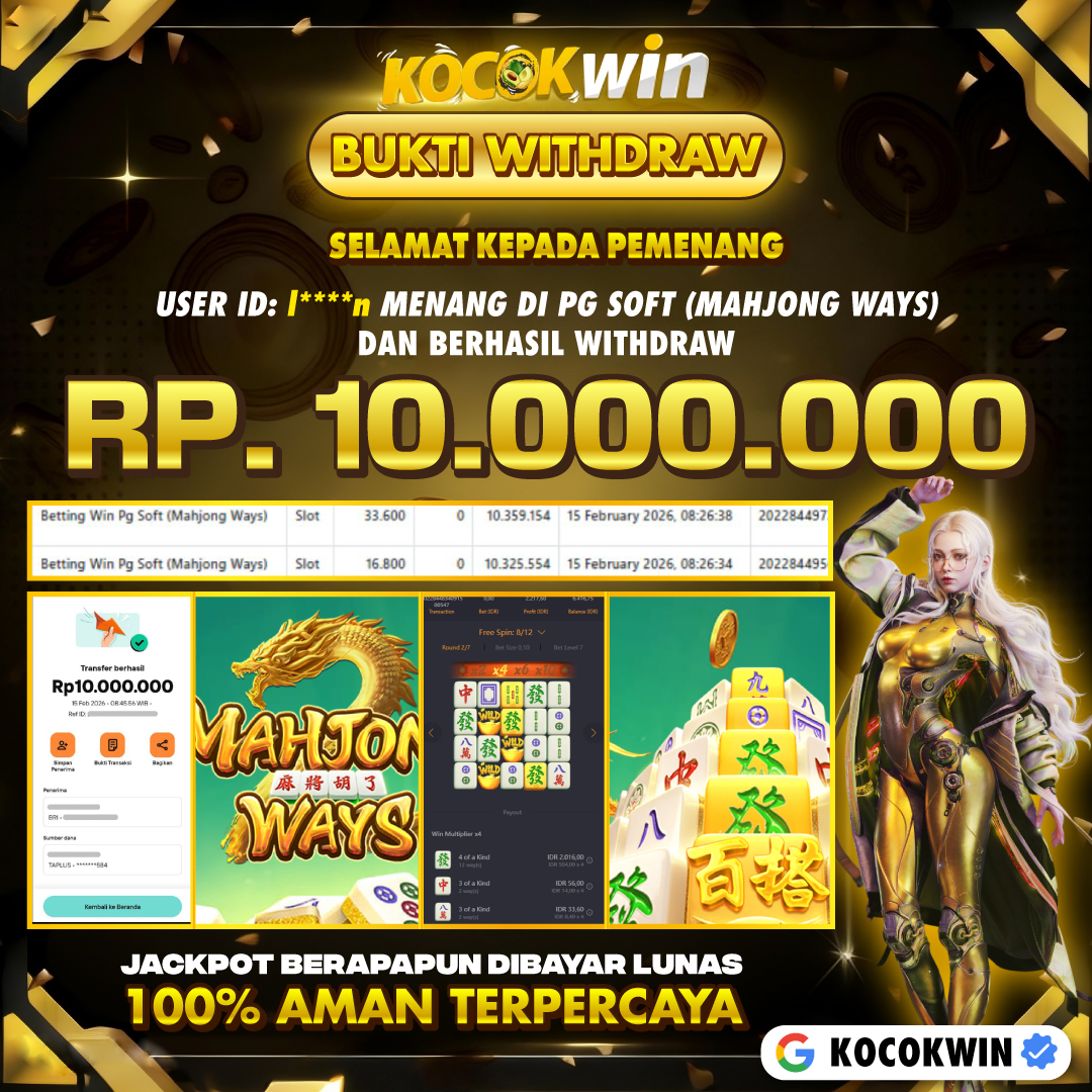 BUKTI WITHDRAW PG SOFT (MAHJONG WAYS )- KOCOK WIN