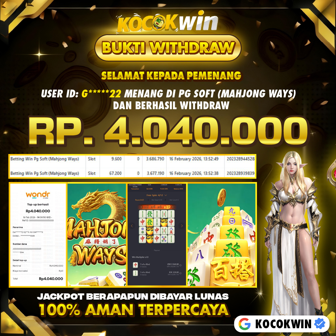 BUKTI WITHDRAW PG SOFT (MAHJONG WAYS )- KOCOK WIN