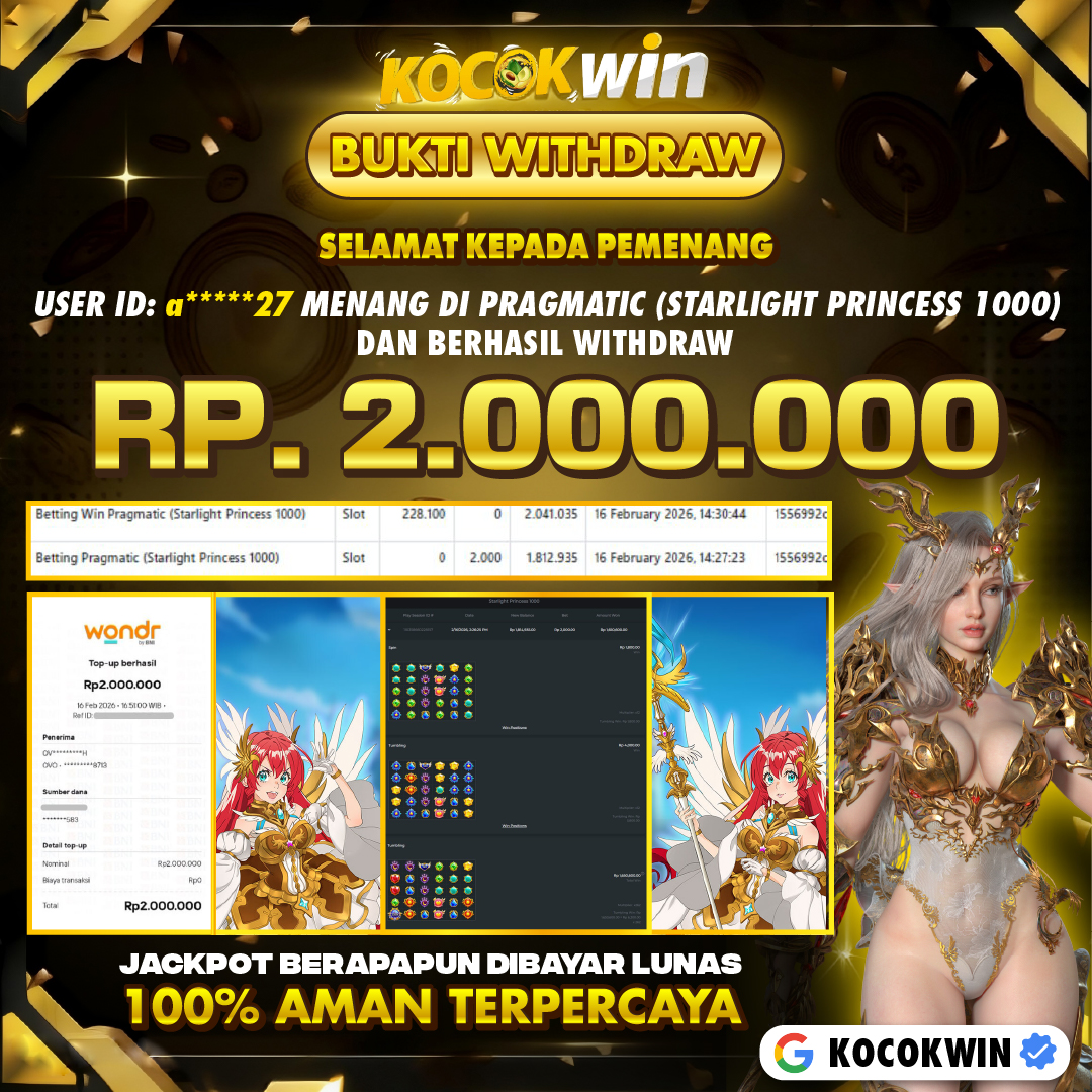 BUKTI WITHDRAW PRAGMATIC (STARLIGHT PRINCESS 1000 )- KOCOKWIN