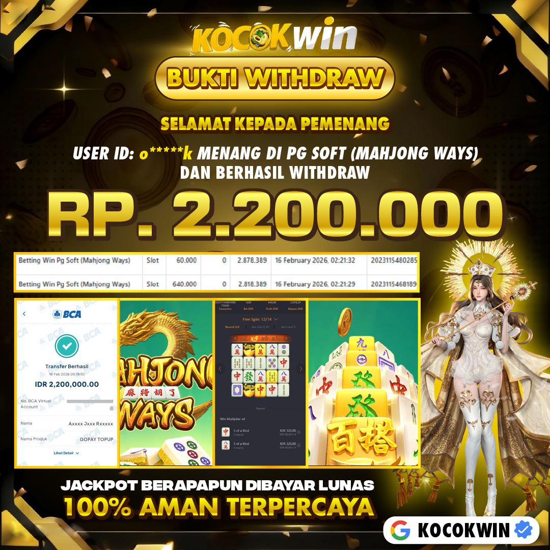 BUKTI WITHDRAW PG SOFT (MAHJONG WAYS )- KOCOK WIN