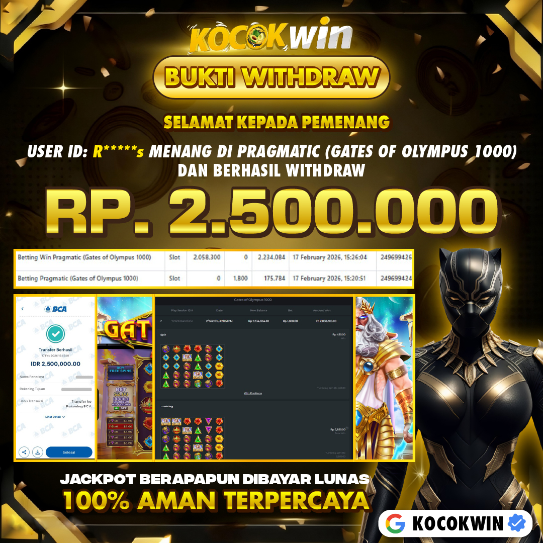 BUKTI WITHDRAW PRAGMATIC (GATE OF OLYMPUS 1000)- KOCOKWIN