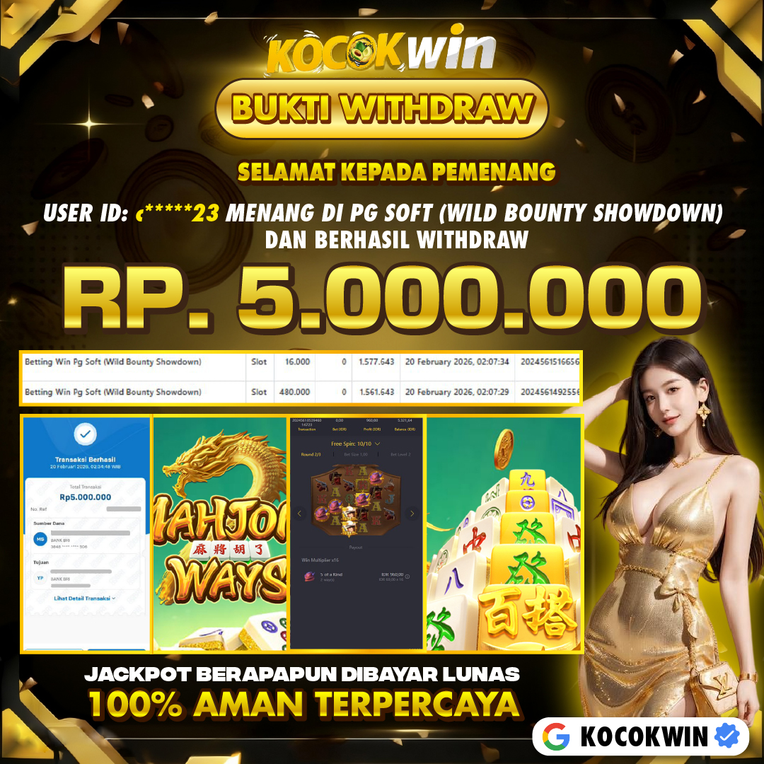 BUKTI WITHDRAW PG SOFT (WILD BOUNTY SHOWDOWN )- KOCOK WIN