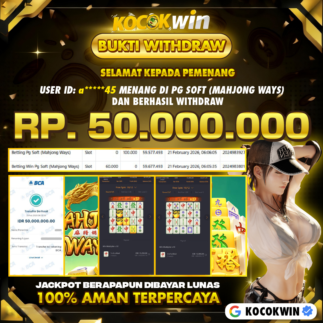 BUKTI WITHDRAW PG SOFT (MAHJONG WAYS )- KOCOK WIN