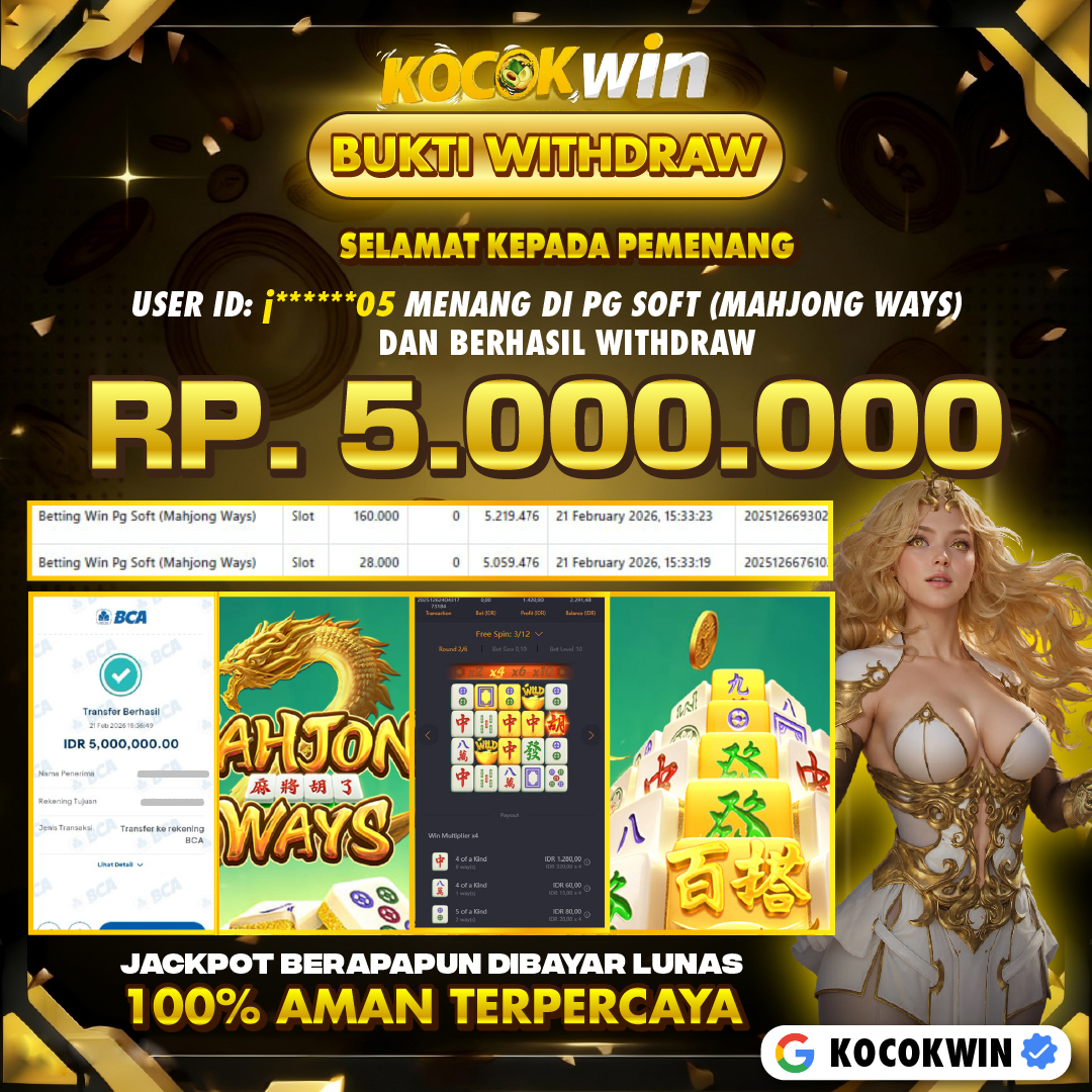 BUKTI WITHDRAW PG SOFT (MAHJONG WAYS )- KOCOK WIN