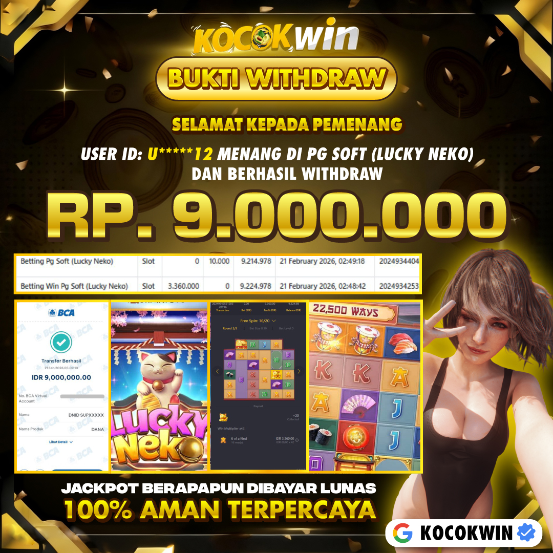BUKTI WITHDRAW PG SOFT (LUCKY NEKO )- KOCOK WIN