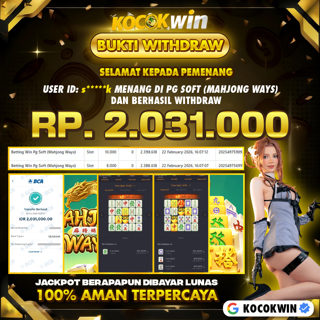 BUKTI WITHDRAW PG SOFT (MAHJONG WAYS )- KOCOK WIN