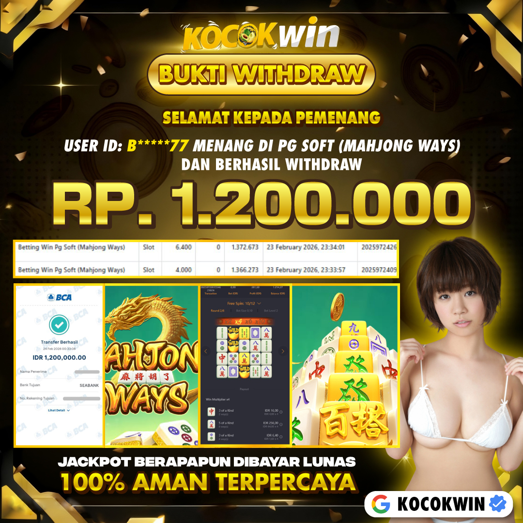 BUKTI WITHDRAW PG SOFT (MAHJONG WAYS )- KOCOK WIN