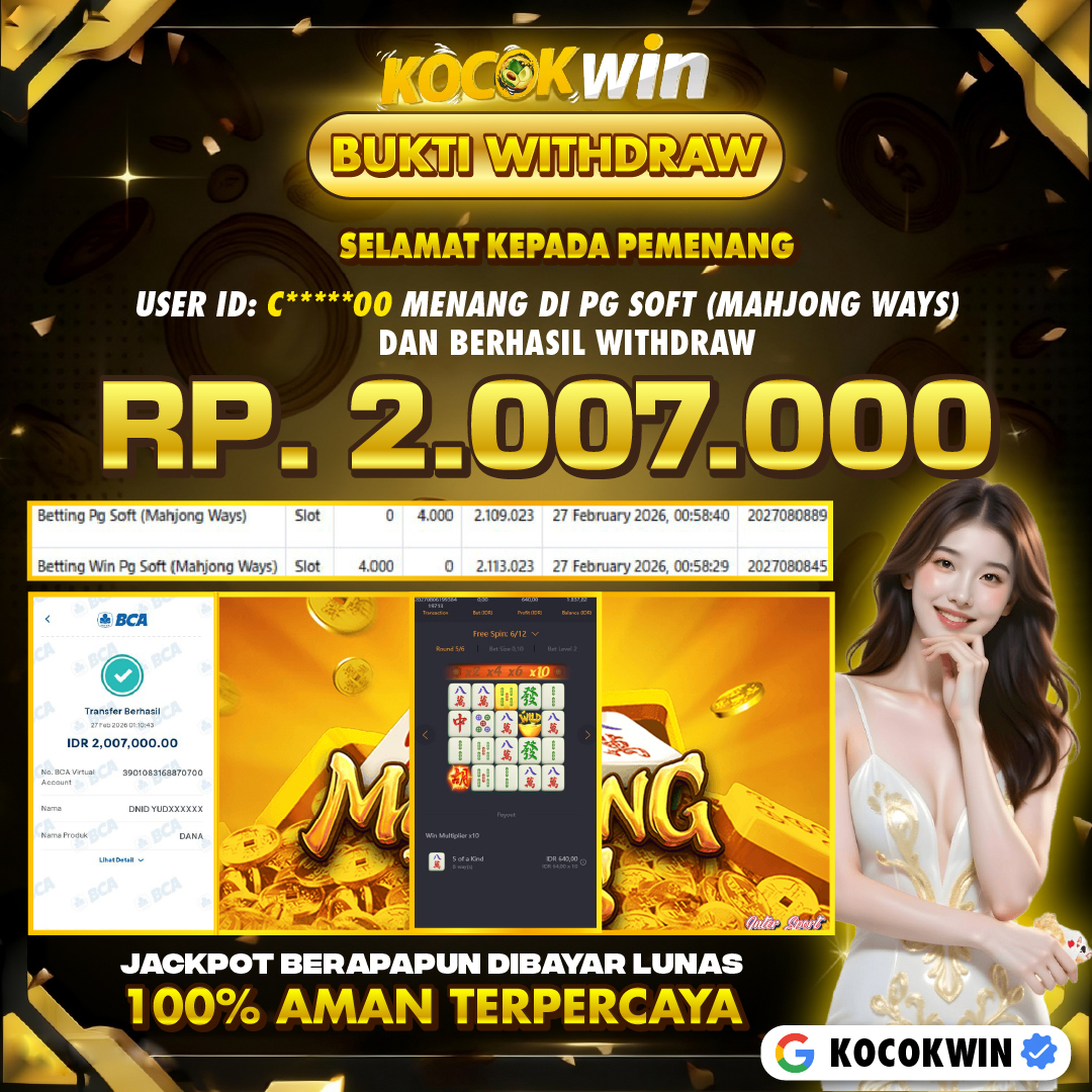 BUKTI WITHDRAW PG SOFT (MAHJONG WAYS )- KOCOK WIN
