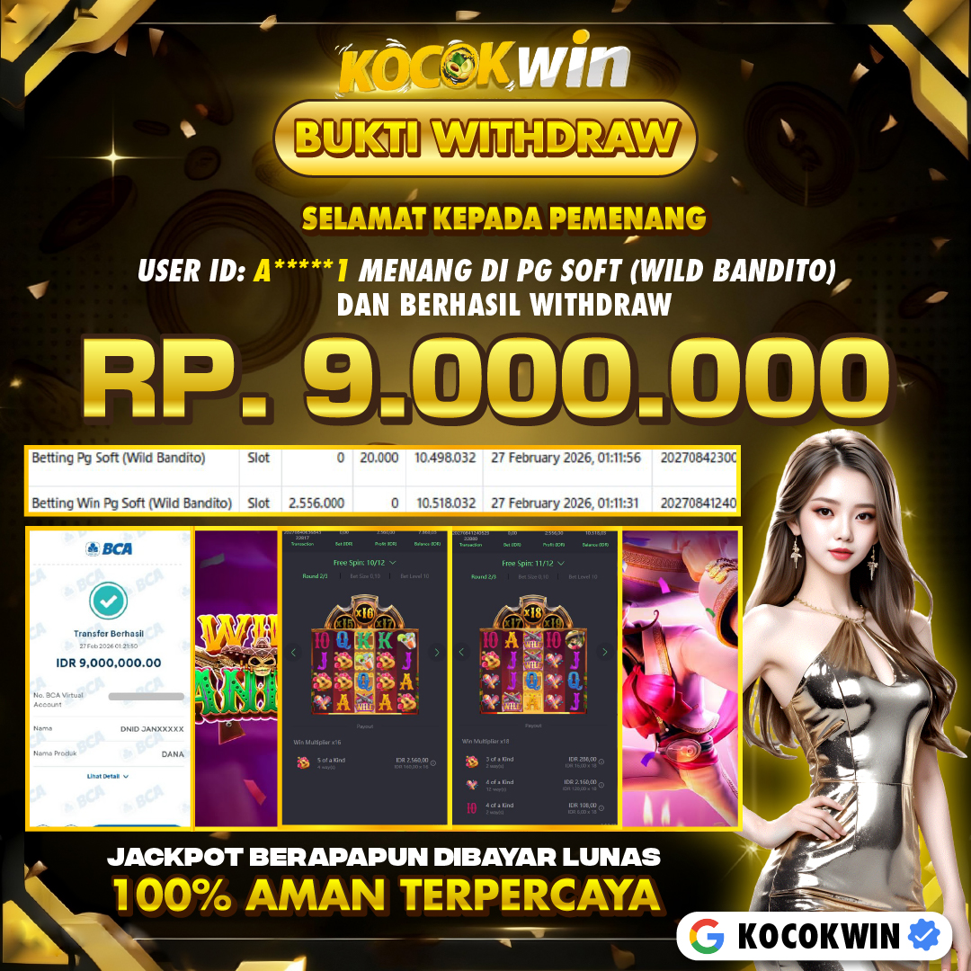 BUKTI WITHDRAW PG SOFT (WILD BANDITO )- KOCOK WIN