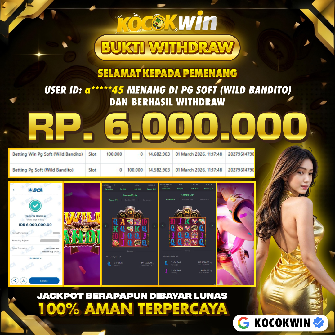 BUKTI WITHDRAW PG SOFT (WILD BANDITO )- KOCOK WIN