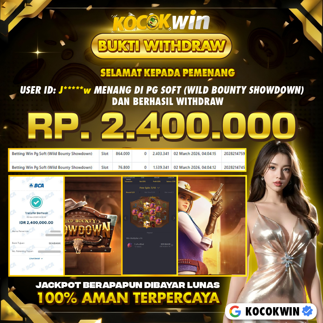 BUKTI WITHDRAW PG SOFT (WILD BOUNTY SHOWDOWN )- KOCOK WIN