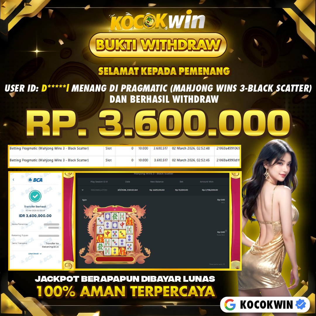 BUKTI WITHDRAW PRACMATIC (MAHJONG WINS 3 BLACK SCATTER)- KOCOK WIN