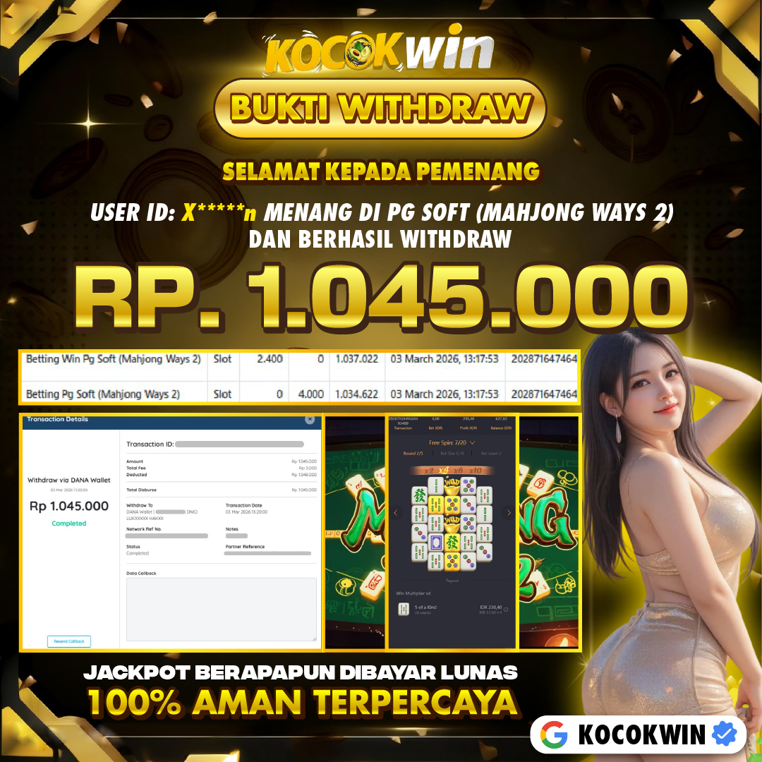 BUKTI WITHDRAW PG SOFT (MAHJONG WAYS 2)- KOCOK WIN