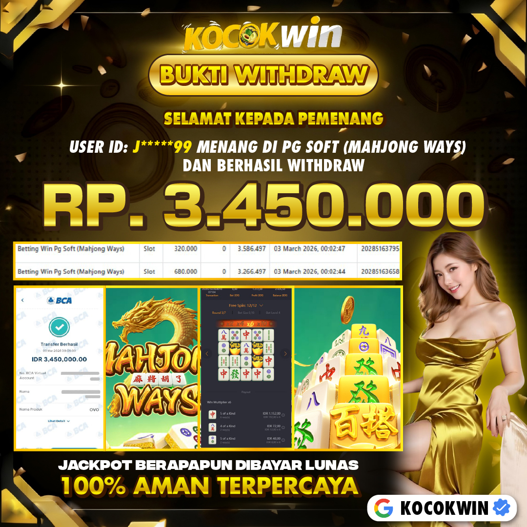 BUKTI WITHDRAW PG SOFT (MAHJONG WAYS )- KOCOK WIN