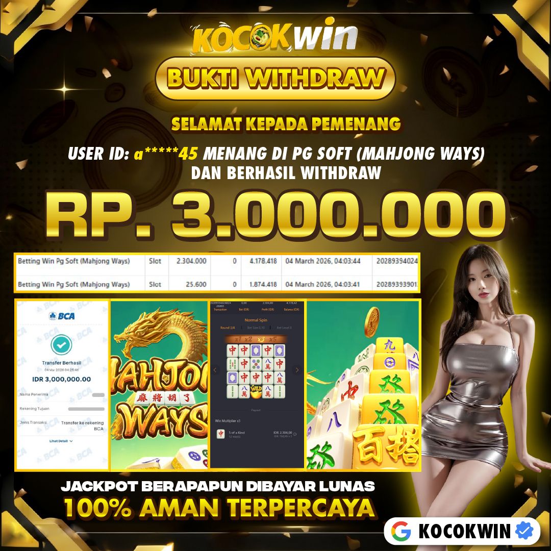 BUKTI WITHDRAW PG SOFT (MAHJONG WAYS )- KOCOK WIN