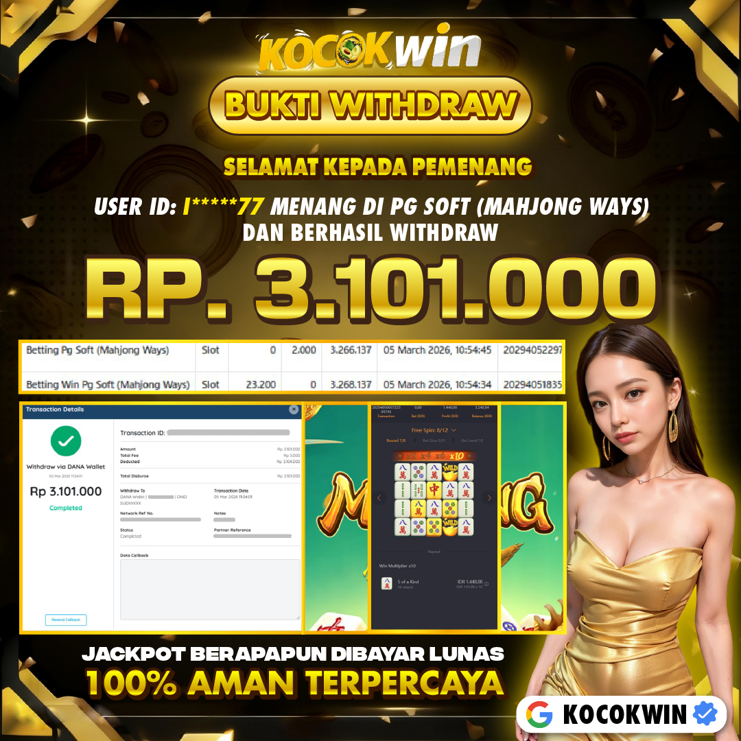 BUKTI WITHDRAW PG SOFT (MAHJONG WAYS )- KOCOK WIN