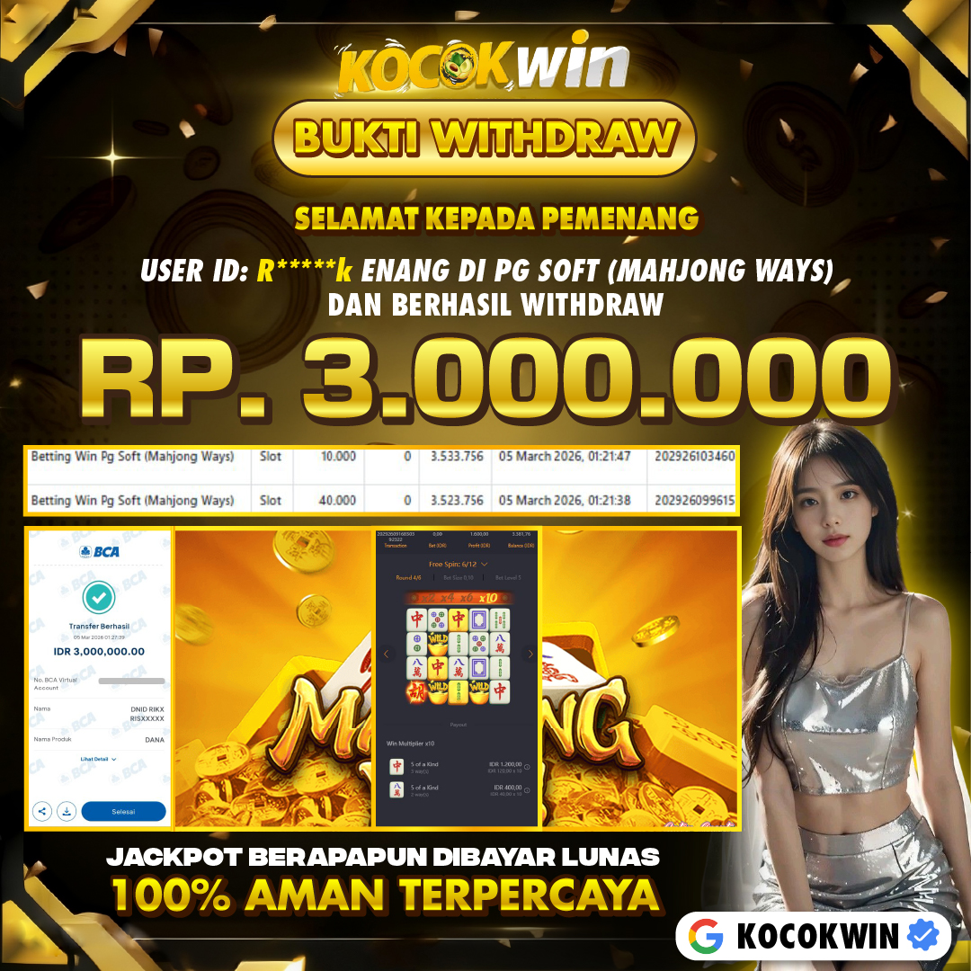BUKTI WITHDRAW PG SOFT (MAHJONG WAYS )- KOCOK WIN