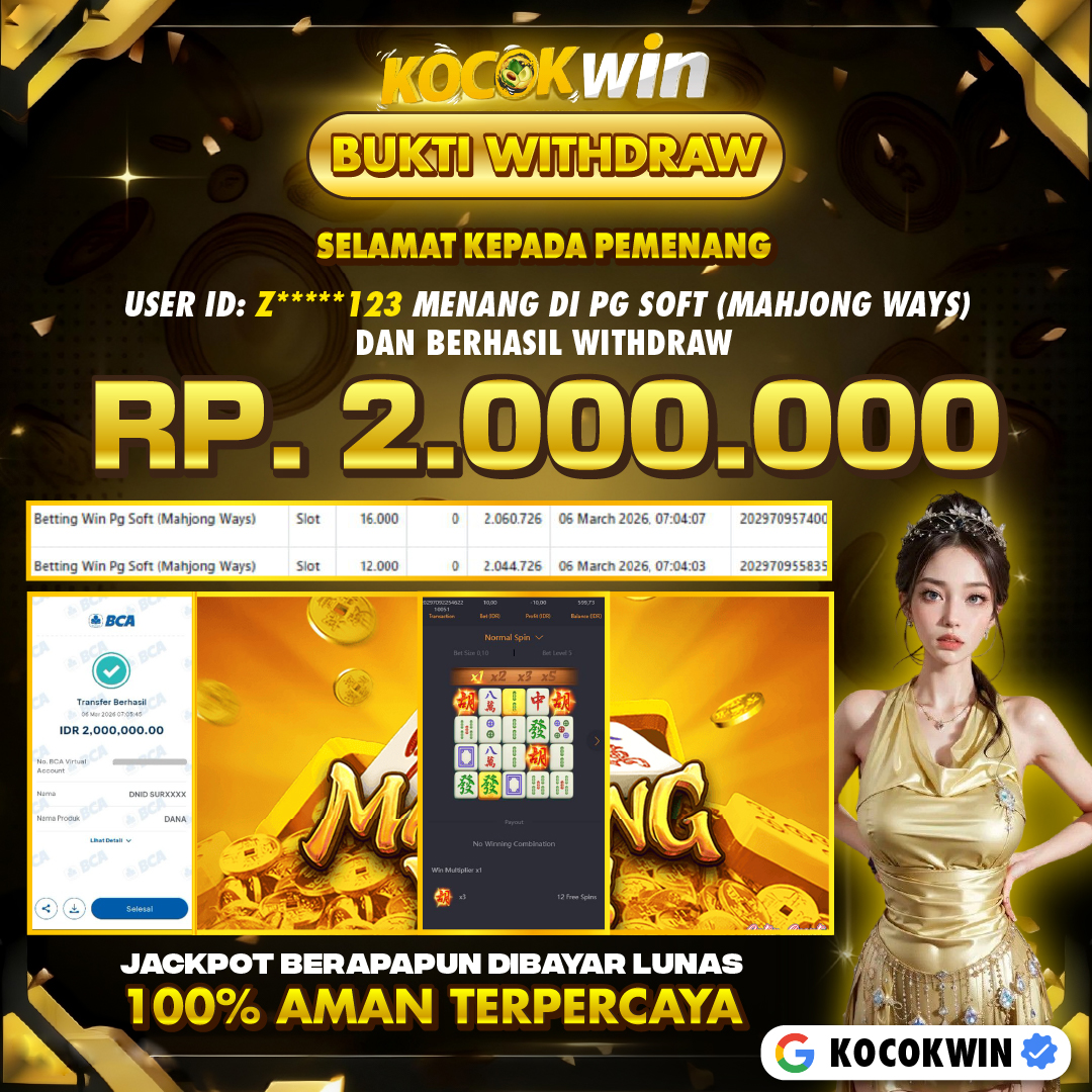 BUKTI WITHDRAW PG SOFT (MAHJONG WAYS )- KOCOK WIN