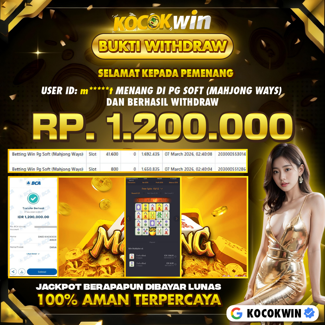 BUKTI WITHDRAW PG SOFT (MAHJONG WAYS )- KOCOK WIN