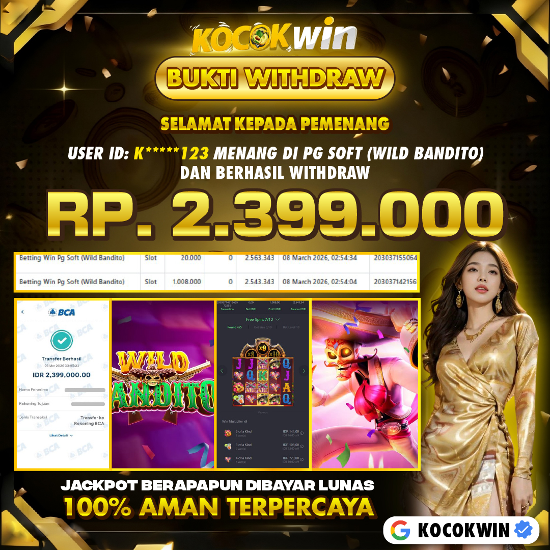 BUKTI WITHDRAW PG SOFT (WILD BANDITO )- KOCOK WIN