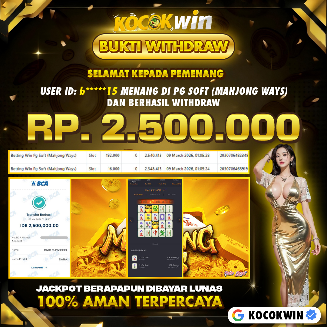 BUKTI WITHDRAW PG SOFT (MAHJONG WAYS )- KOCOK WIN