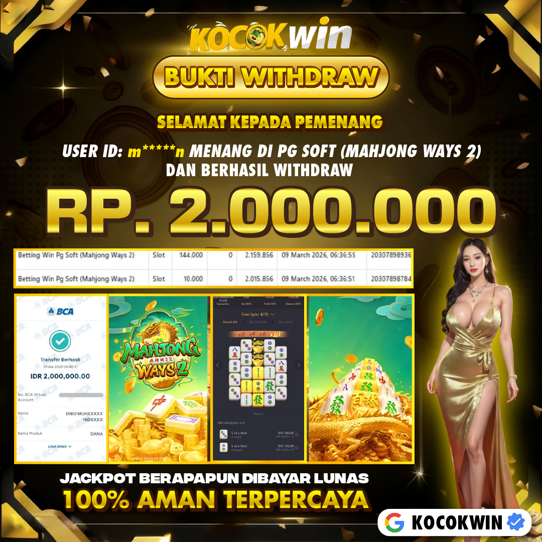 BUKTI WITHDRAW PG SOFT (MAHJONG WAYS 2)- KOCOK WIN