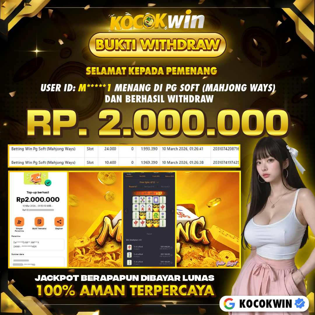 BUKTI WITHDRAW PG SOFT (MAHJONG WAYS )- KOCOK WIN
