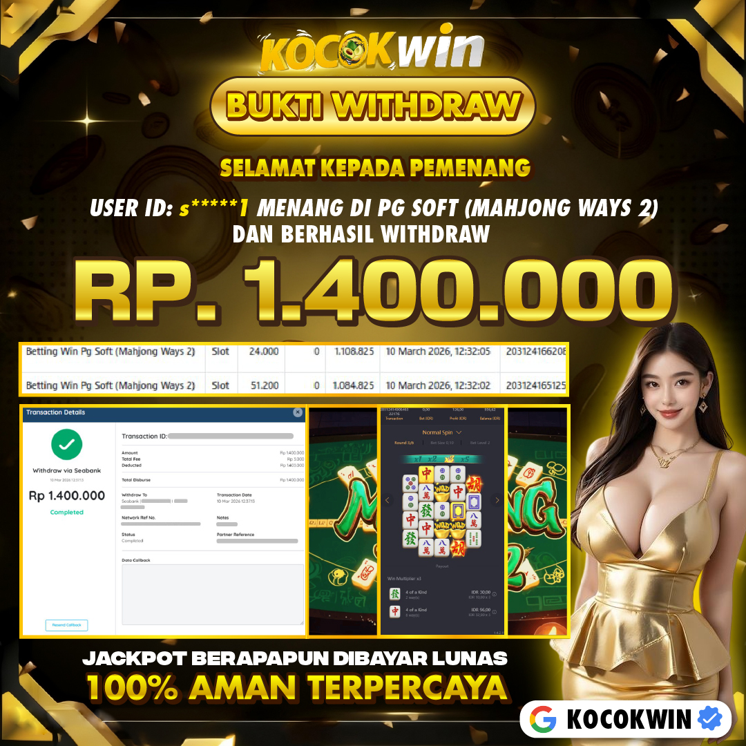 BUKTI WITHDRAW PG SOFT (MAHJONG WAYS 2)- KOCOK WIN