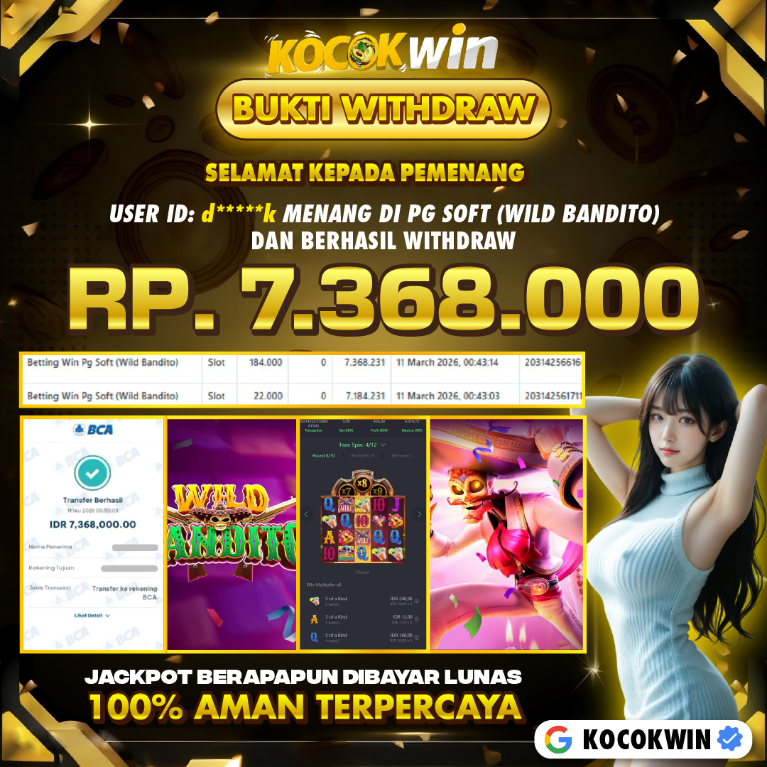 BUKTI WITHDRAW PG SOFT (WILD BANDITO )- KOCOK WIN