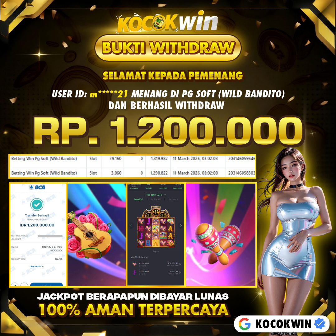 BUKTI WITHDRAW PG SOFT (WILD BANDITO )- KOCOK WIN