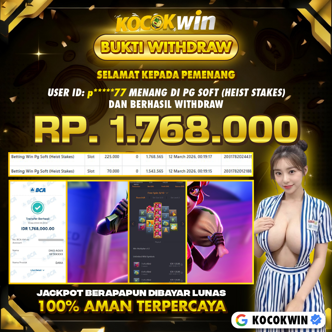 BUKTI WITHDRAW PG SOFT (HEIST STAKES)- KOCOK WIN