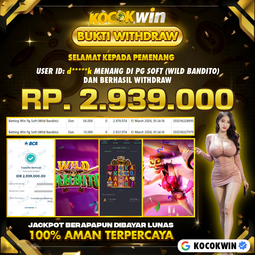 BUKTI WITHDRAW PG SOFT (WILD BANDITO )- KOCOK WIN