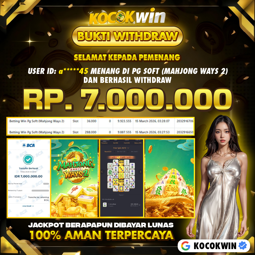 BUKTI WITHDRAW PG SOFT (MAHJONG WAYS )- KOCOK WIN